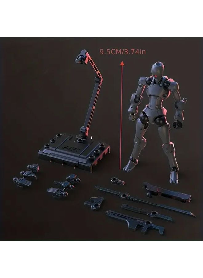 2PCS Red Miniature Soldier Model Toy Need To Assemble With Movable Joints And Accessories - Image 2